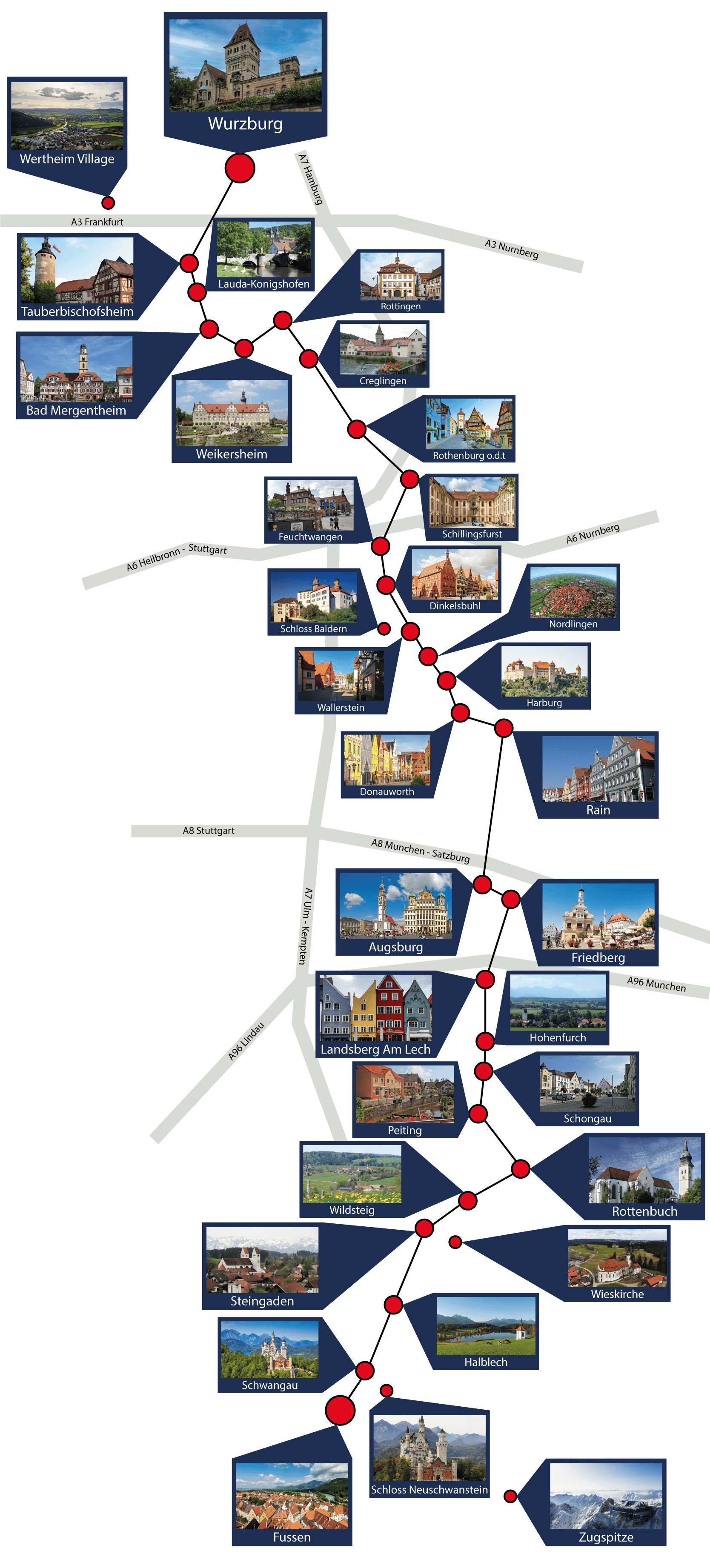 Romantic Strasse Map